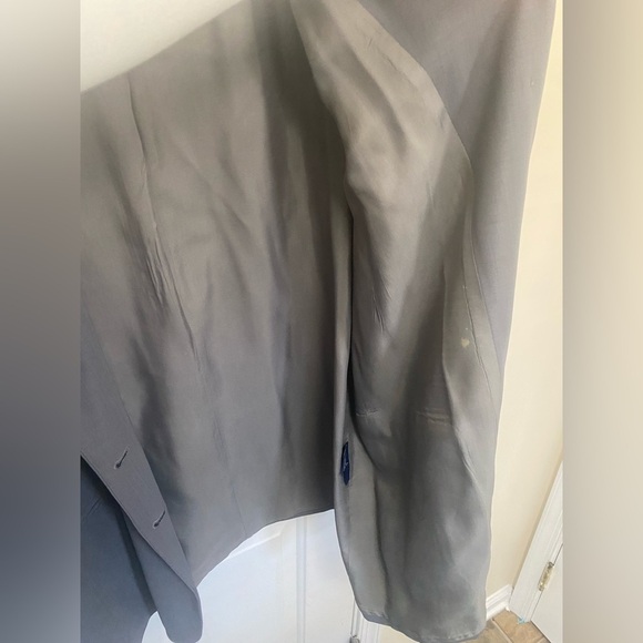 Burberry’s Gray Virgin Wool Blazer Coat Size 16 Vintage Oversized *damaged* - Picture 13 of 14